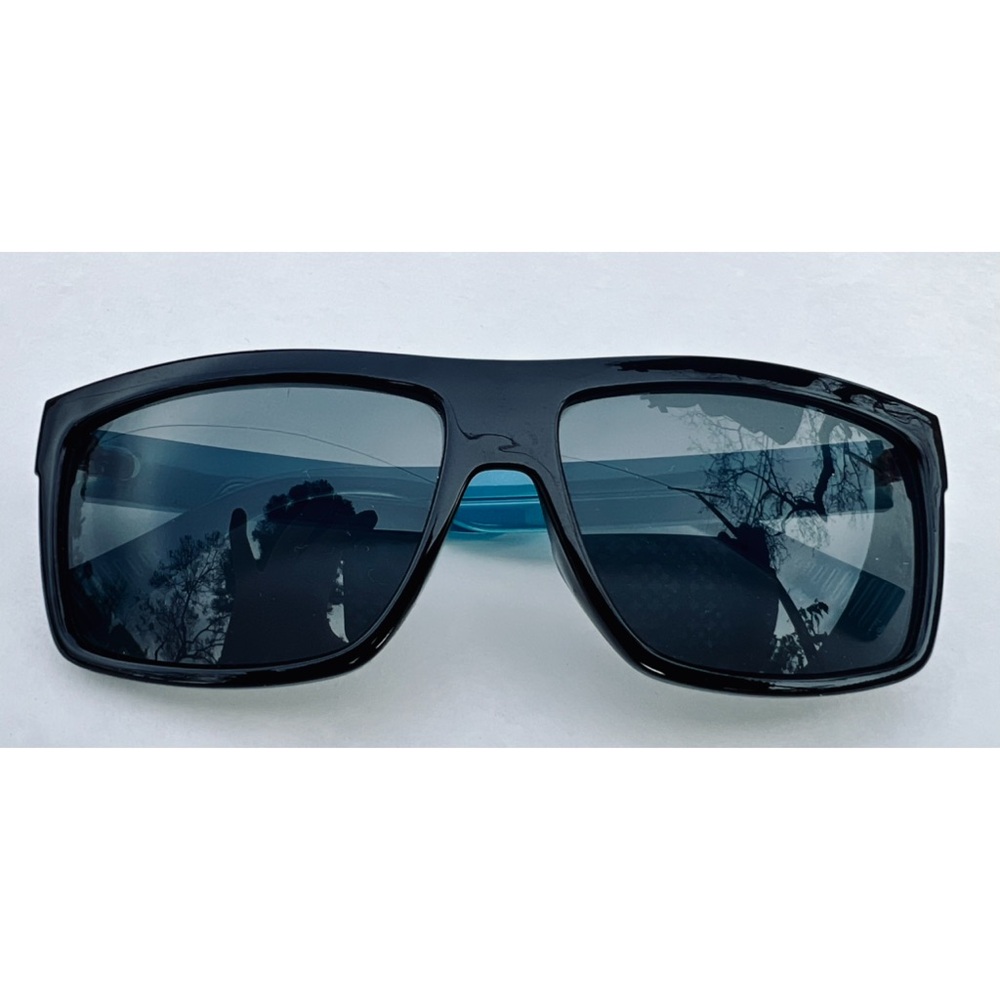 Black Frame Sunglasses with Blue Pearlescent Arms